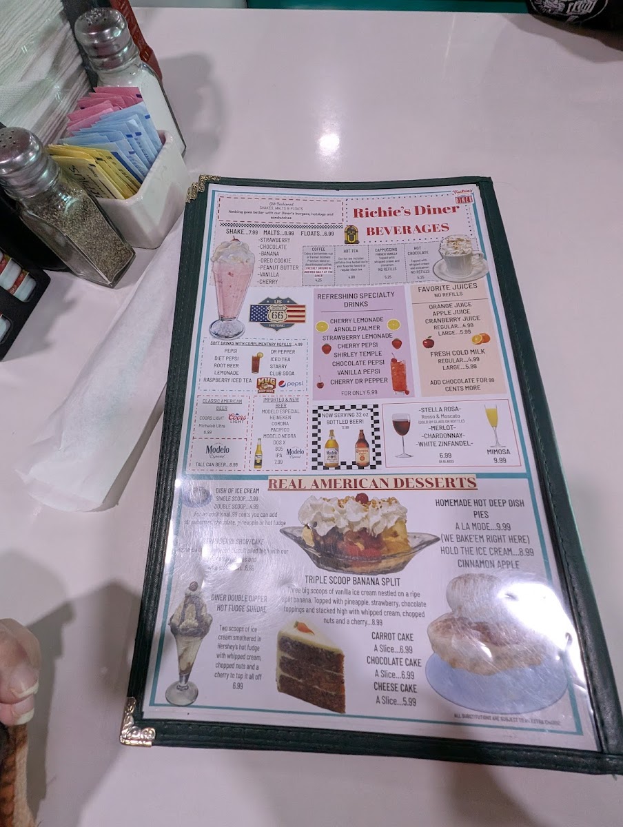 Richie's Diner Menu - Image 2