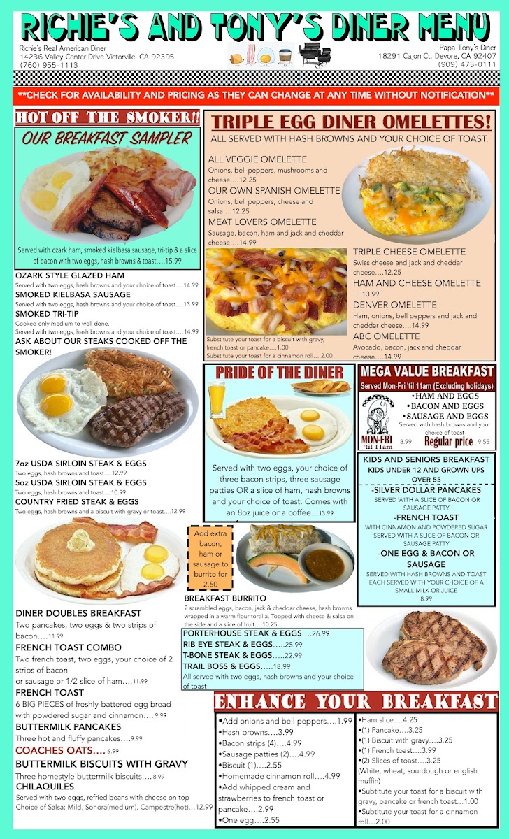 Richie's Diner Menu - Image 3